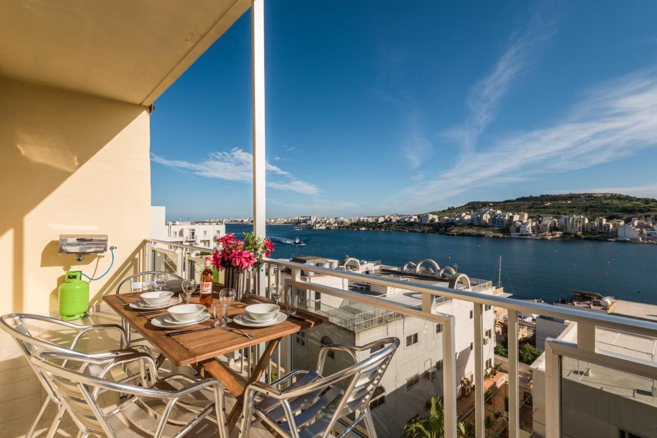 Bayview 2 Bedroom Seaview Apartment With Large Terrace With Panoramic Views - By Getawaysmalta St. Paul's Bay Exterior foto